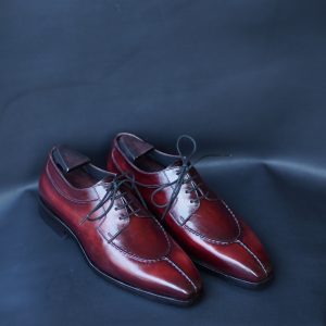 Reddish Brown Patina - 4 Eyelet Derby,Y- Hand-Stitch Apron