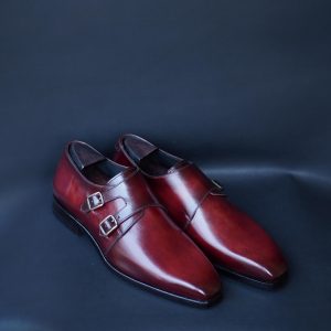 Reddish Brown Patina - Classic Double Monk Strap